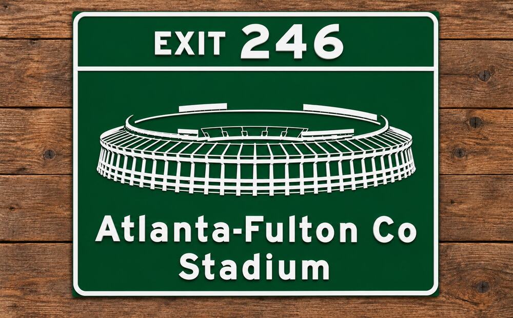 Atlanta Fulton County Stadium Sign Braves Baseball Exit 246 Falcons Georgia